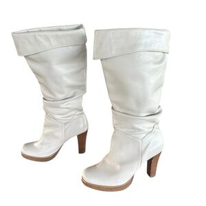 Penny Loves Kenny Bootielicious Tall Slouchy Leather Heeled Platform Boots 7